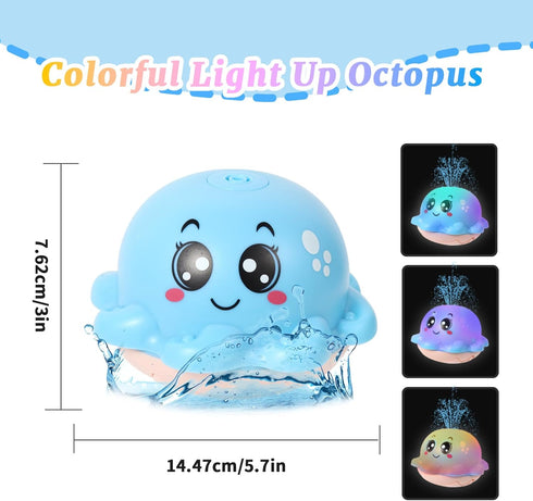 Baby Bath Toys, Light Up Automatic Spray Water Octopus Bathtub Toys for Baby 1 2 3, Sprinkler Pool Toys Gifts for Toddlers Kids 6-12 Months Infant...