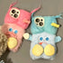 Pink Furry Phone Case for iPhone 13 Pro Max, Cute DIY Long Hair Funny Thick Mouth Warm Plush Cases, 3D Cartoon Fuzzy Winter Protective Cover for W...