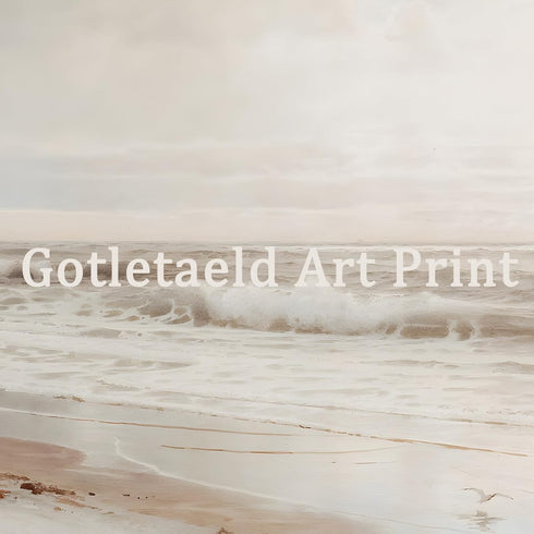 Gotletaeld Neutral Beach Landscape Art Print 16x24in Unframed for Living Room, Bedroom, Kitchen, Bathroom, Hotel...