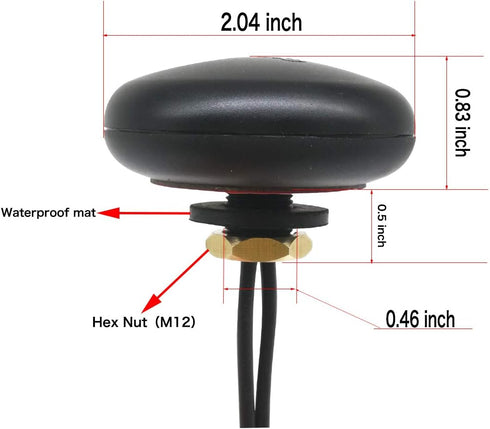 4G LTE Antenna BD GPS Combined Antennas Outdoor Screw Mount Combo Mimo Antenna 3.5dbi with Dual SMA Male Connector 9.8ft RG174 Coaxial Cable...