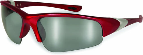SSP Eyewear Safety Glasses with Red Frames and Silver Mirrored Lenses, ENTIAT RED M...
