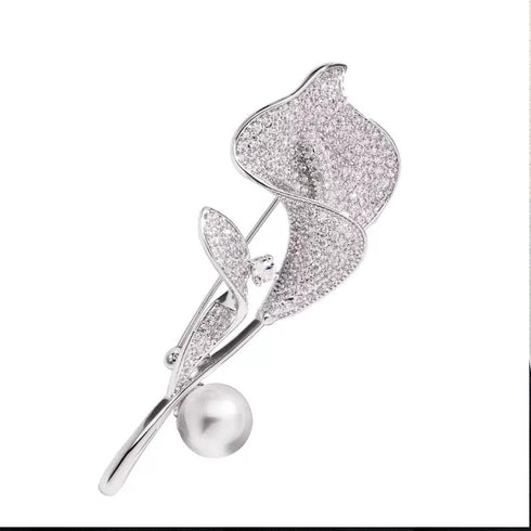 2 Pcs Luxury Temperament Calla Lily Brooch, High-End Women's Corsage Brooch, High-End Exquisite Suit Accessories...
