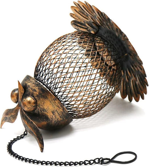 Outdoor Garden Wild Bird Feeder Hanging Bird Feeders, Heavy Duty Copper Metal Mesh Wild Finch Bird Feeder for Outside with Hook for Garden Yard De...