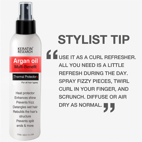 Thermal Heat Protector Hair Spray Enhances shine, Eliminates Frizz, Detangles Hair, protects hair from High heat, Ease on Styling prevents split e...