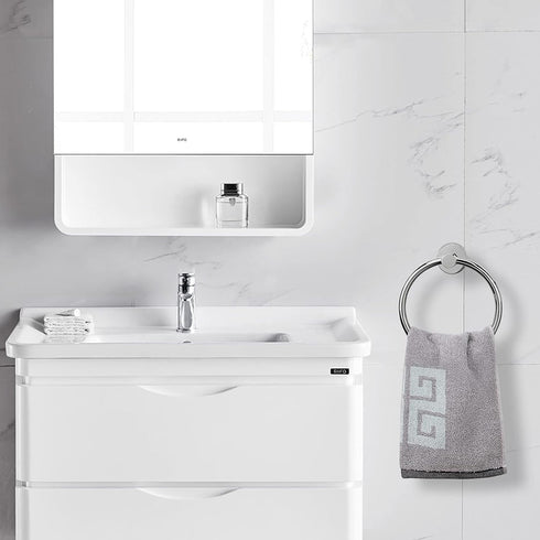 NearMoon Bath Towel Ring, Bathroom Hardware Accessories-Thicken Stainless Steel Hand Towel Holder for Bathroom, Modern Round Towel Hanger Wall Mou...