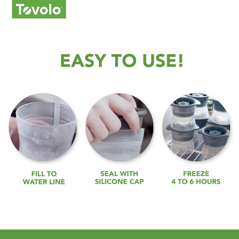 Tovolo Craft Ice Molds – Baseball 2.5” Large Sports Ice Spheres for Whiskey, Bourbon, Cocktails, Gifts & More – 2 Pack Slow Melting, Stackable, BP...