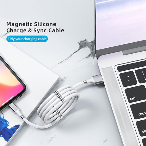 Magnetic Charging Cable,(3FT) Super Organized Charging Magnetic Absorption Nano Data Cable for Galaxy S21/S20 Ultra S10 S10E S9 Note 20 10 9 8 Pix...