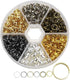 Libiline 1 Box 600pcs 6 Colors Open Jump Ring Jewelry Keychain Making Repair with Open/Close Tool & 1pc Clear Box (Mix, 9mm)...