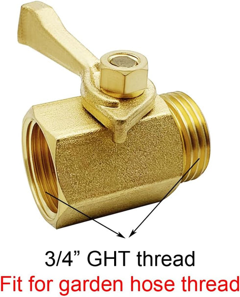 Brass Garden Hose Shut Off Valve, Heavy Duty 3/4 Inch Solid Brass Garden Hose Shut Off Valve (Pack of 2)...