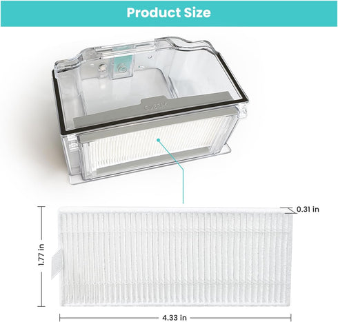Lefant 4PCS Hepa Filter Replacement Accessories M310 Robot Vacuum Cleaner...
