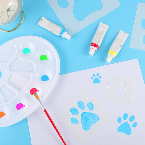 16 PCS Large Dog Paw Stencil for Painting 8 Sizes Cute Paw Stencils Template Reusable Paint Stencils for Walls Arts Decoration...