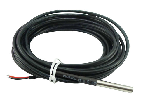 2PCS DS18B20 Waterproof Stainless Steel Temperature Sensor Digital Temperature Probe Sensor Cable Temperature Range (-55?~ +125?) 6 * 50mm 5 Meter...