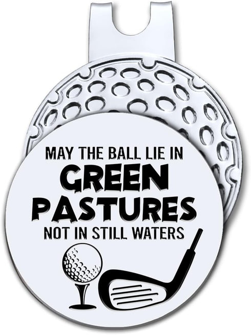 May The Ball Lie in Green Pastures Not in Still Waters Golf Ball Marker with Magnetic Hat Clip, Funny Golf Accessories and Golf Gifts for Men Wome...