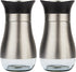 Evelyne 2-Piece Set Salt & Pepper Glass Shaker Stainless Steel Cover with Tray...