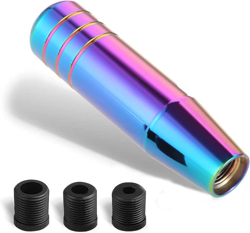 Weighted Manual Shift Knobs Multicolor, 5 Inch with 3 Threaded Adapters M8 M10 M12 x 1.25, Metal Gear Stick Shift Knob Aluminum Alloy, Universal C...