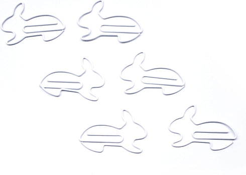 Bunny Rabbit Shaped Paper Clips Great for Paper Clip Collectors or Office Gift - Comes in Round Tin with Lid and Gift Box (White 100 Count)...