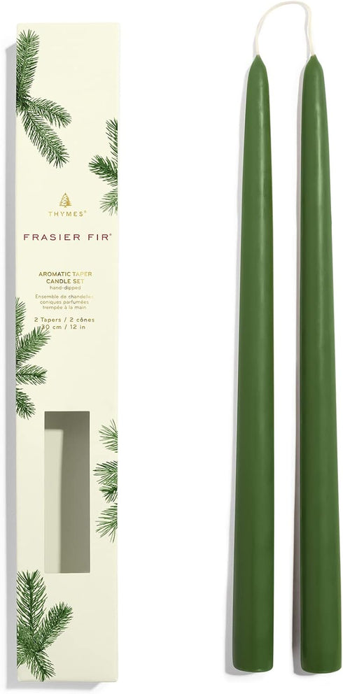 Thymes Frasier Fir 12" Taper Candle Set– Scented Candle with Notes of Crisp Siberian Fir, Cedarwood and Sandalwood - Seasonal House Decor - Luxury...