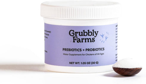Grubbly Farms Prebiotics + Probiotics for Chickens (30 Day)...