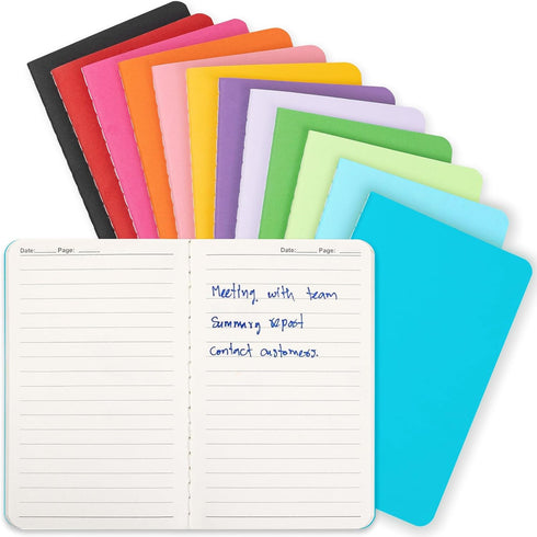 Mini Pocket Notebooks Bulk 3.5 x 5.5 Inches 12 Pack Small Note Pads Lined Little Journals for Students Nurses Teachers, 30 Sheets/60 Pages(Colorfu...