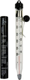 HIC Kitchen Roasting Deep Fry Candy Jelly Thermometer, Easy-Read Glass Tube with Protective Sheath and Temperature Guide...