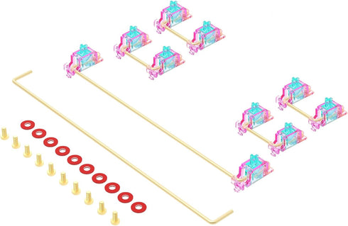 DUROCK Stabilizer V2, Screw in Stabilizers with 2u 6.25u 7u Wires, PCB Mount Keyboard Stabilizers for Mechanical Keyboards (V2 Pink Teal 80% Kit)...