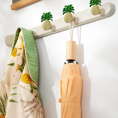 4 Pcs Pineapple Decorative Wall Hooks, Fruits Coat Hook, Wall Mounted Hanger, Wall Mount Coat Hooks for Hanging Coats, Purses, Towels, Hats, Home,...