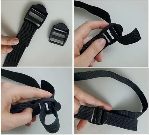 60 Pcs 1" (25mm) Plastic Tension Locks Triglide Buckles for Belt Backpack Camping Bag Belt Suitcase (Black)...