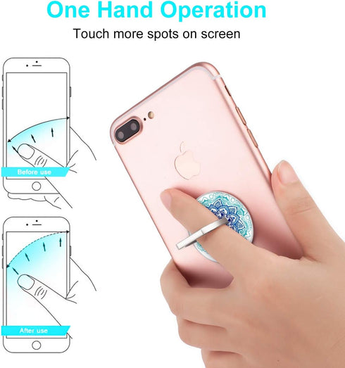 Bonoma Phone Ring Stand Holder, 3-Pack 360 Degree Rotation Universal Finger Ring Stand Compatible with Smartphones and Tablets Mandala...