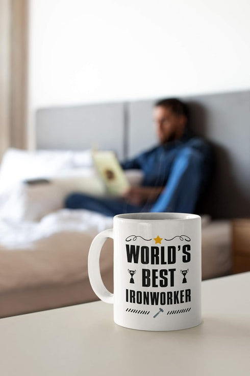 Ironworker Gifts. World's Best Iron Worker 11 Ounce Coffee Mug. Cup Gift Idea for Co-Worker....