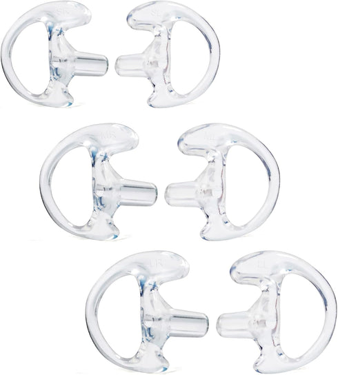HYS Clear Soft Earmold Replacement Ear Pieces Flexible Open Ear Insert Earbuds for Transparent Air Acoustic Security Radio Surveillance earpiece H...