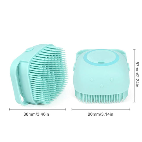 Bath Brush Silicone, Massage Soft Brush Dog Cats, Pet Massage Brush Bubble Body Wash Brush-blue...