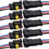 3 Pin Connector Waterproof Connector,Male and Female Way 16 AWG Wire Suitable for car Truck, Boat and Other Wire Connection (5 kit)...