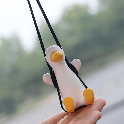 Swinging Duck Car Hanging Ornament, Cool Flying Duck Car Rear View Mirror Hanging Accessories, Auto Truck Interior Rearview Mirror Decoration Pend...