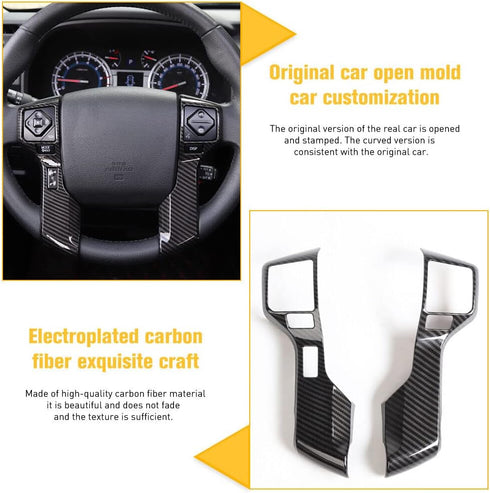 Voodonala for 4runner Steering Wheel Cover Decoration Trim fit Toyota 4runner SUV 2010-2019(Carbon Fiber Grain)...
