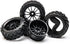 JIUWU 4pcs RC 1:10 Rubber Tires Car Crossing Wheels Rims Hex 12MM Black...