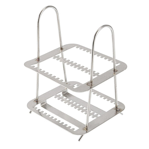 uxcell Microscope Slides Rack 26 Positions Stainless Steel Staining Rack Silver Tone for Research Experiments...