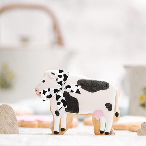 Hying 2 PCS Cow Spotted Ribbons for Crafting, 3/8" Width Brown Black Grosgrain Ribbons Cow Speckled Ribbon Classic Retro Craft Ribbons for Gift Wr...