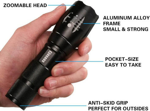 COSOOS LED Flashlight with Holster, Bright Tactical Flashlight 1000 Lumen, Zoomable 5-Mode Portable Waterproof Flash Light for Emergency, Hiking, ...