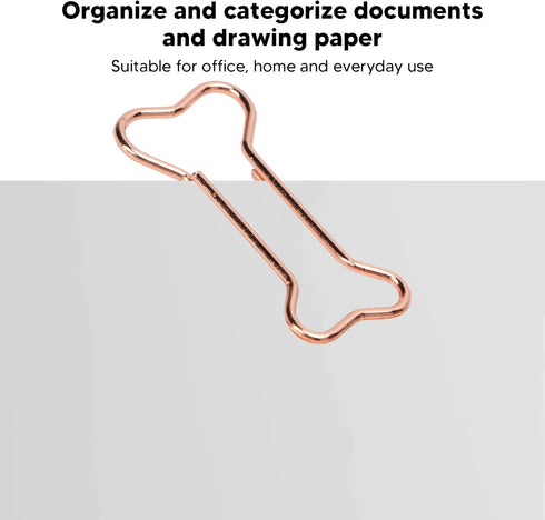 Paper Clip, 100Pcs Rose Gold Paper Clips Shaped Paper Photo Clips Clamps Metallic with Storage Box for Office Home School Papperwork Art Craft...