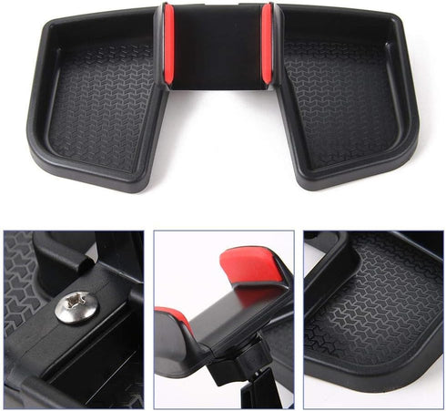 CheroCar Cellphone Multi-Mount Phone Bracket Holder Kit with Storage Box for Jeep Renegade 2015 2016 2017 2018 2019 2020 2021 2022 2023 2024 2025 ...