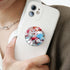 Translucent Clear Phone Grip with Expanding Kickstand,Cell Phone Collapsible Stand Pink Blue White Stone Design for Smartphones...