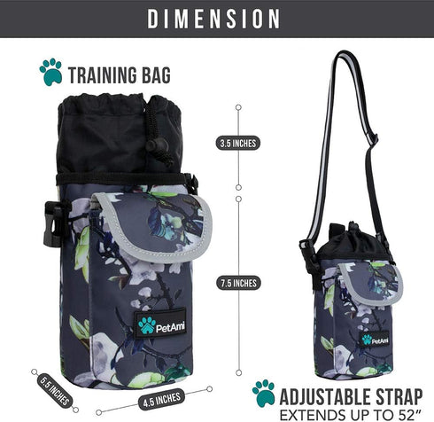 PetAmi Dog Treat Pouch, Large Pet Training Treat Pouch with Pocket, Dog Trainer Essentials Supply Holder with Poop Bag Dispenser, Training Bag for...