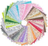 14 Pieces Assorted 7 Designs Square Fabric Bundles Sewing Square Patchwork Precut Fabric Scraps for DIY Quilting Applique Doll Dress Making (Green...