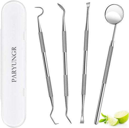 Dental Tools, Professional Teeth Cleaning Oral Care Hygiene Kit, Stainless Steel Dental Pick Tooth Scraper Tartar Plaque Remover for Dentist, Pers...