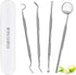 Dental Tools, Professional Teeth Cleaning Oral Care Hygiene Kit, Stainless Steel Dental Pick Tooth Scraper Tartar Plaque Remover for Dentist, Pers...