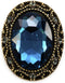 10 pcs Whole Oval Cut Blue Rhinestone Vintage Copper Hollow Metal Shank Sewing Coat Buttons -25mm -1"...