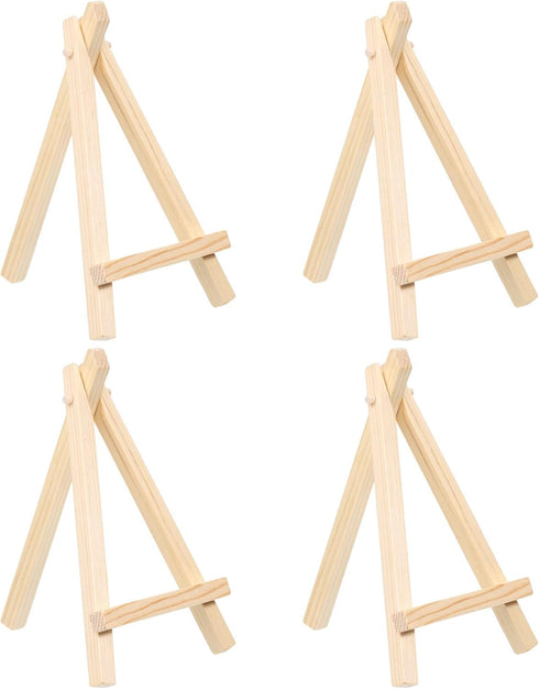 PATIKIL 5.9" Wooden Art Easel, 4 Pack Display Stand Portable Tripod Holder Canvas Frame Foldable Artist Tabletop Display for Drawing Painting Art ...