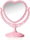 Pink Heart Vanity Mirror 360 Degree Swivel Makeup Mirror Aesthetic Mirror Double Sided Table Desk Countertop Mirror Stand Cosmetic Mirror Dresser ...