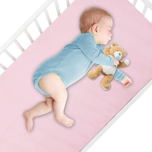 Crib Sheets Girl 2 Pack Set, 2 Pack Toddler Bed Sheets Set, Floral Print Fitted Crib Sheet for Standard Crib & Toddler Mattress, Size 28 x 52 inch...