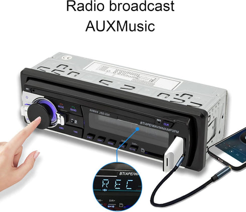 Car Radio Autoradio Bluetooth, Voice Control Car Radio Audio Player, Dual Connection Handsfree USB2.0 CD Car Stereo Receiver with LED Display, Sup...